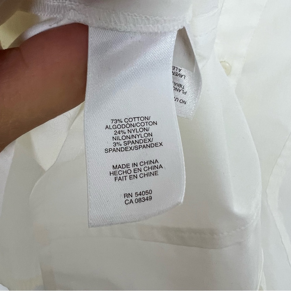 Anne Klein NWT Button Front Blouse Stretch Ivory Professional Office Size 16 - Picture 8 of 8